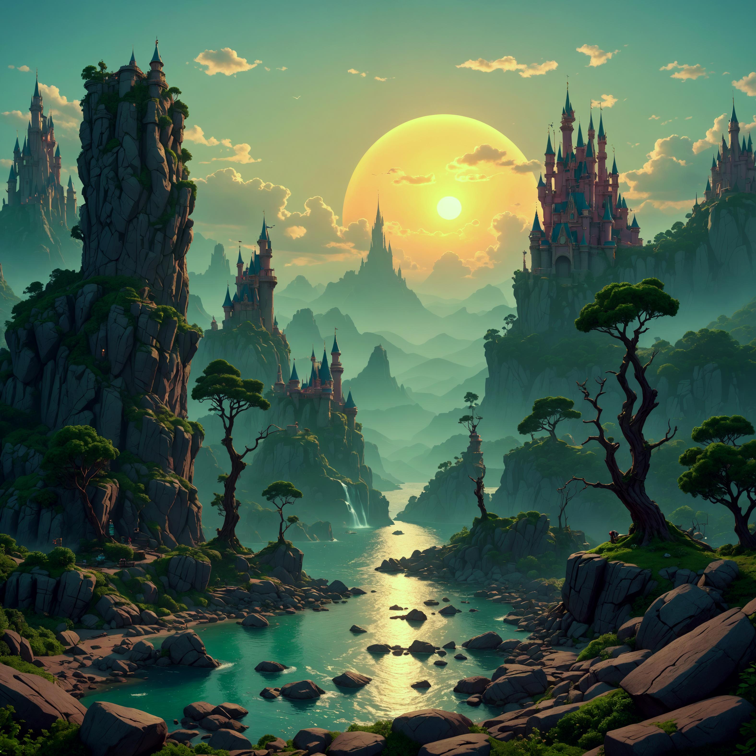 Discover the enchanting world of fantasy brought to life with Stable Assistant's 'Enhance' tool, where vibrant, upscale imagery transforms your digital creations. This captivating scene showcases the tool's ability to elevate your artwork, blending stunning details with a creative twist, perfect for fantasy and adventure enthusiasts.