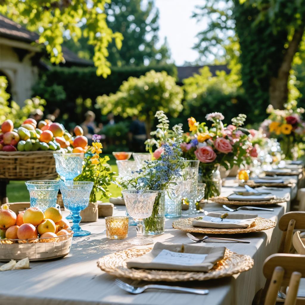 Experience the magic of Stable Diffusion Ultra image generator with this stunning outdoor dining setup. Perfectly capturing the essence of a serene garden party, this image showcases beautifully arranged tables adorned with fresh fruits, vibrant flowers, and elegant glassware. The natural lighting and lush greenery create an inviting atmosphere, making it an ideal representation of the tool's capabilities in generating high-quality, visually appealing images. #StableDiffusionUltra #AIImageGeneration #OutdoorDining #GardenParty #StunningVisuals