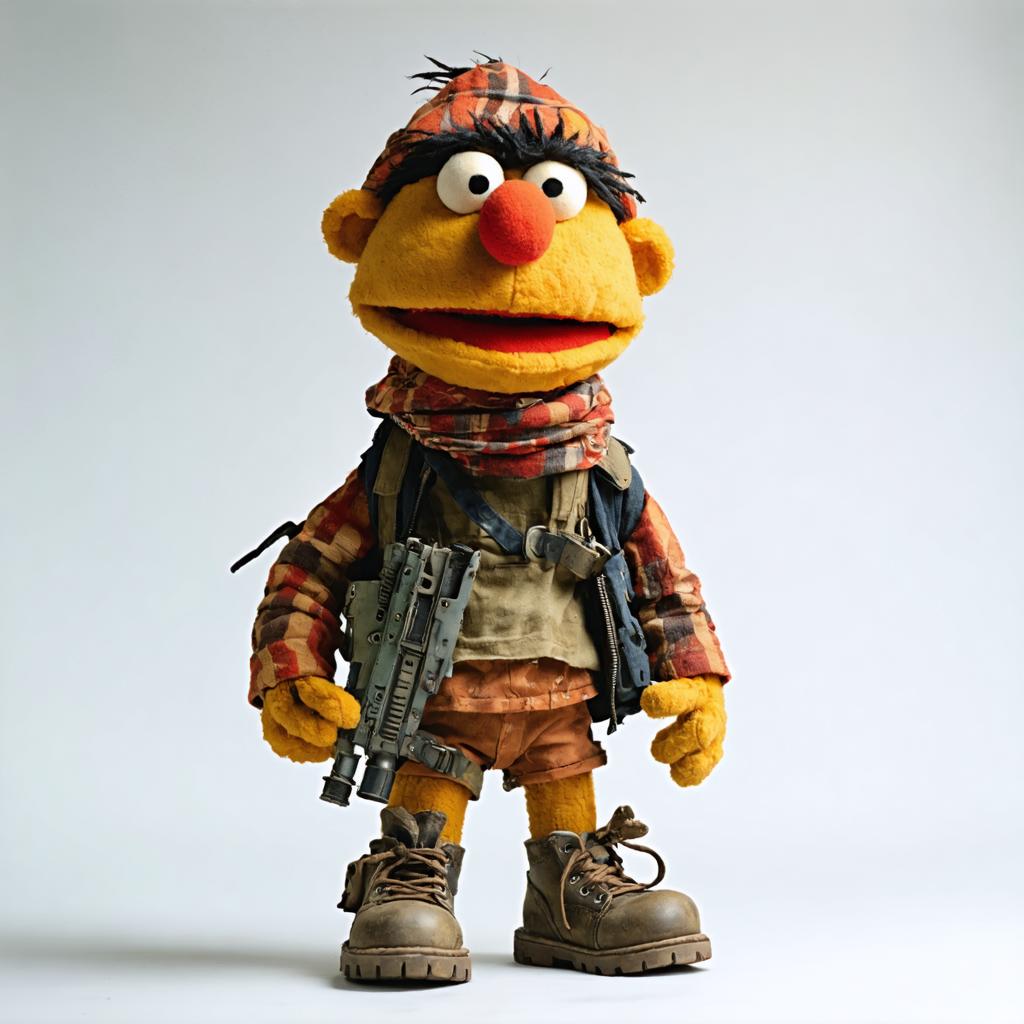 Découvrez les incroyables capacités du générateur d'images Stable Diffusion Ultra avec cette représentation vibrante et détaillée d'un pantin en peluche vêtu d'un uniforme militaire robuste. L'outil d'IA combine avec brio créativité et précision, créant des images uniques et visuellement saisissantes comme celle-ci, idéales pour mettre en valeur ses fonctionnalités avancées et ses applications potentielles.