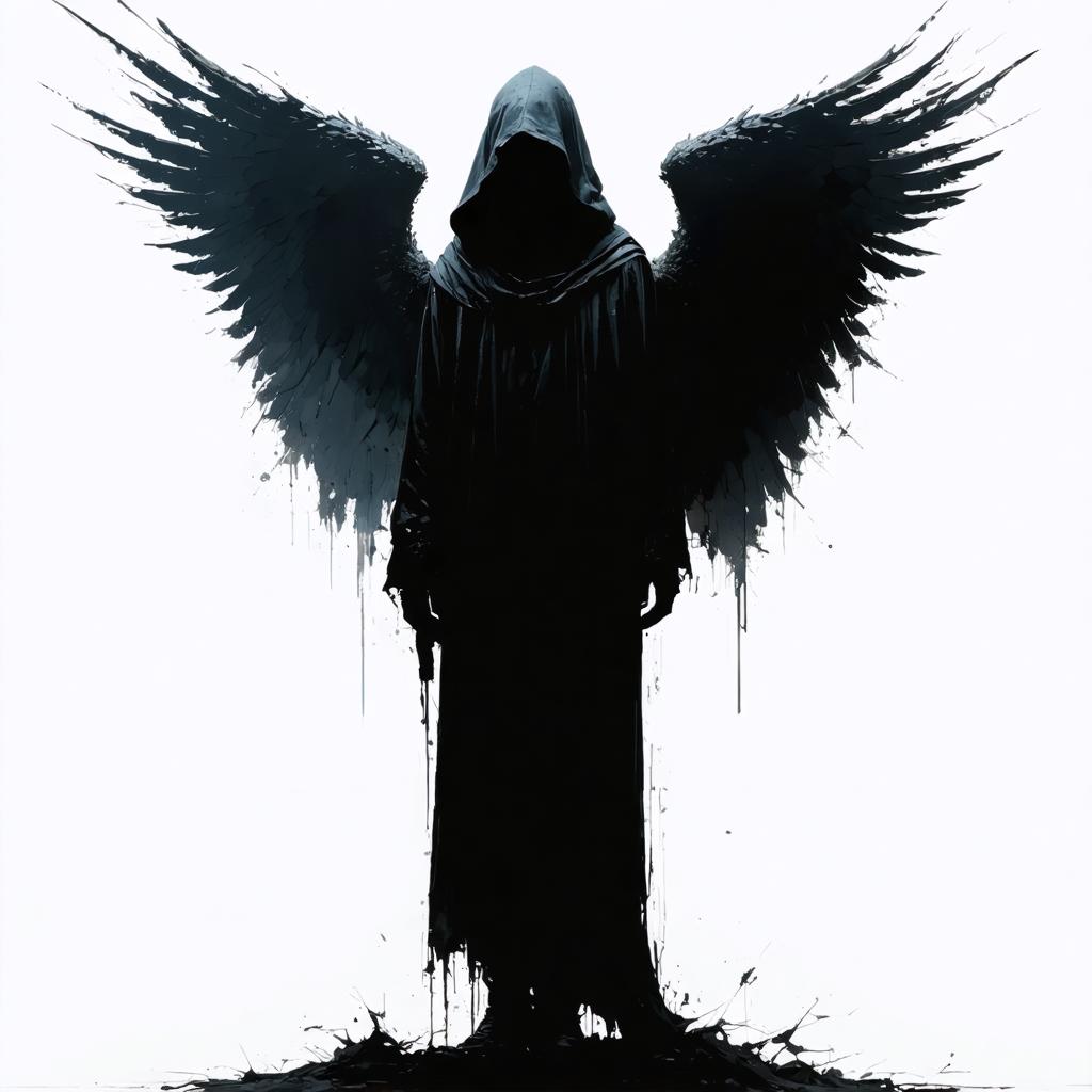 Scopri il fascino potente del generatore di immagini Stable Diffusion Ultra con questa immagine impressionante di una figura con cappuccio e ali maestose e scure. Perfetta per mostrare le capacità del tool di creare visivi drammatici e dettagliati, questa esempio evidenzia il potenziale del generatore per creare opere d'arte di alta qualità e immaginative.