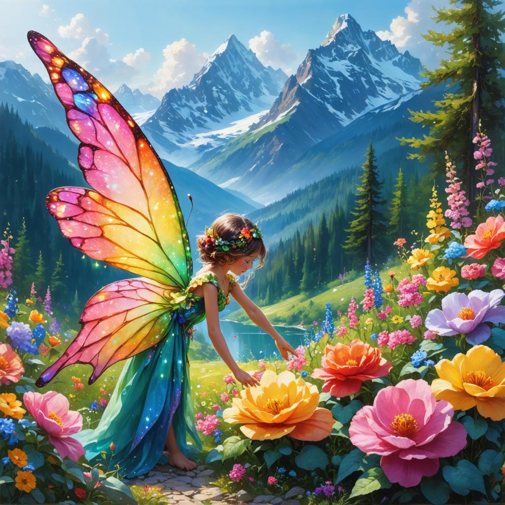 Découvrez le monde enchanteur de l'art généré par IA avec l'outil Inpaint de Stable Assistant ! Cette image captivante met en scène une fée espiègle dans une prairie fleurie et colorée, mêlant harmonieusement fantaisie et nature. Expérimentez la magie de l'outil Inpaint pour remplacer et améliorer des éléments, idéal pour créer des visuels époustouflants qui captivent et inspirent.