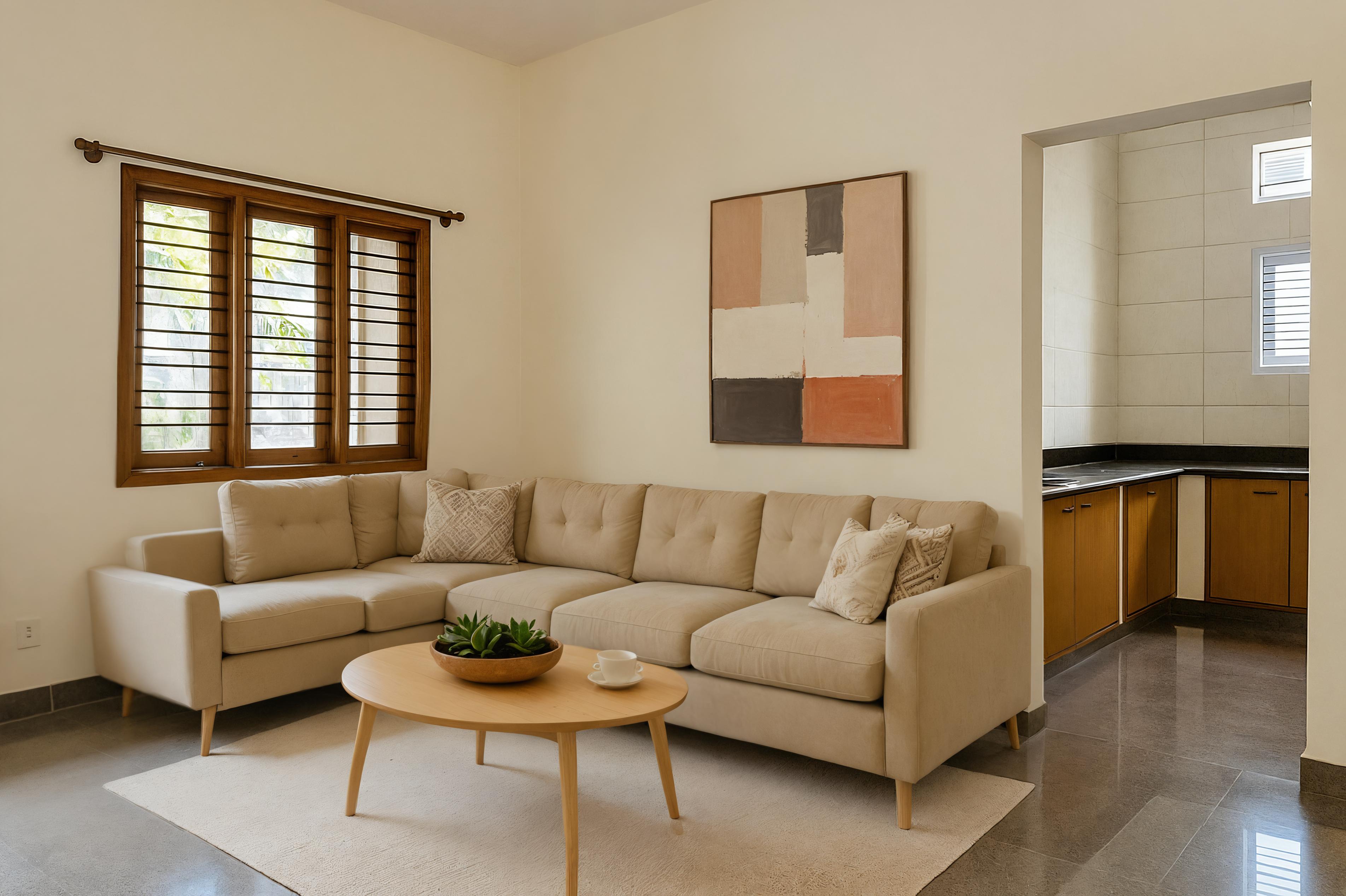 Experience the transformative power of 'Upscale' with this beautifully enhanced living room image. Featuring a modern, minimalist design, this space showcases the tool's ability to elevate everyday scenes with refined details and a polished aesthetic, perfect for driving traffic and showcasing the capabilities of 'Upscale' in enhancing visual content.