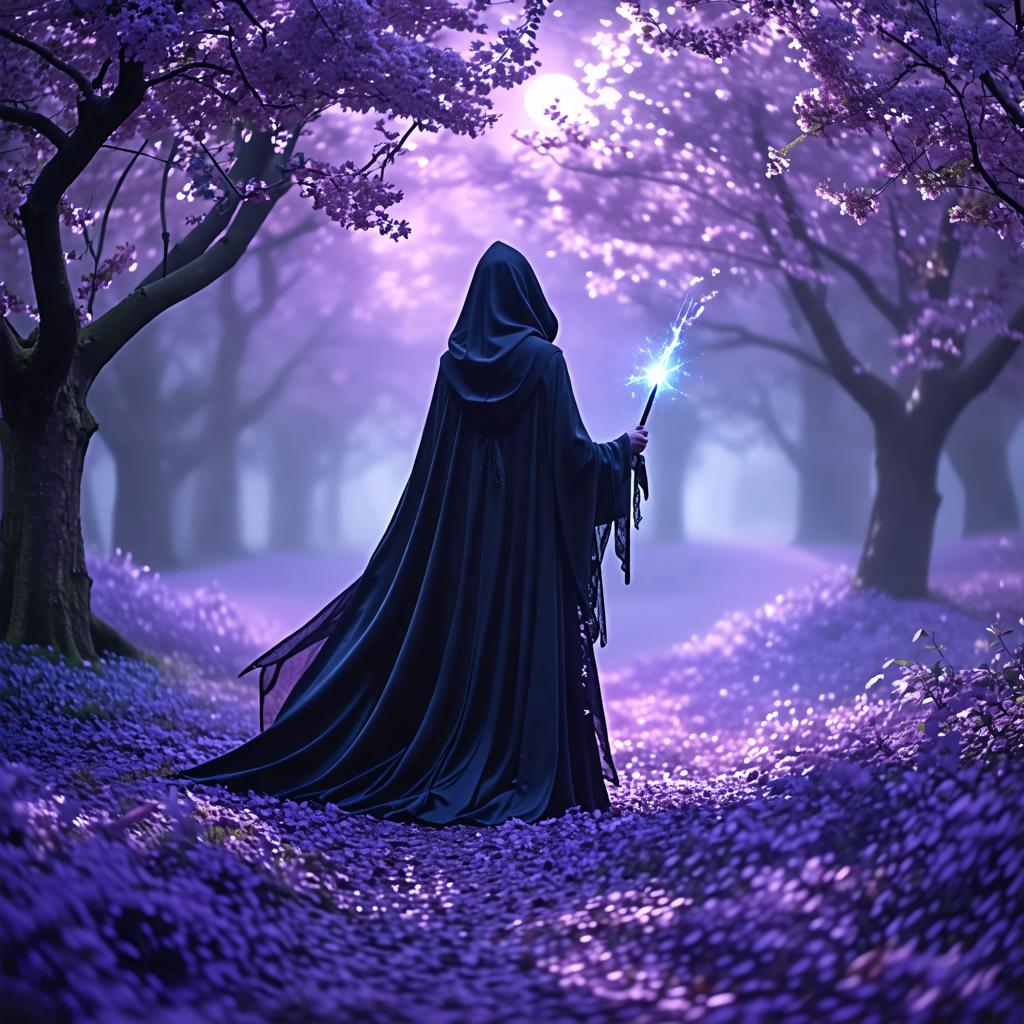 Discover the enchanting world of fantasy with Stable Diffusion Ultra image generator, where a mystical figure in a flowing cloak wields a glowing staff amidst a dreamy, purple forest. Experience the magic of AI-driven artistry, bringing your imagination to life with vivid details and ethereal lighting. Perfect for fantasy enthusiasts and artists seeking to explore new creative frontiers.