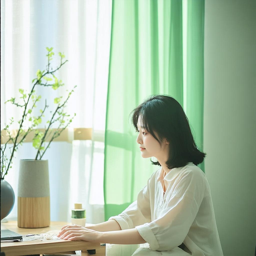 Sperimenta le impressionanti capacità del generatore di immagini Stable Diffusion Ultra con questa immagine realizzata con cura. Raffigura una scena serena di una giovane donna in una stanza dolcemente illuminata, in cui lo strumento AI fonde con facilità elementi naturali con una tavolozza di colori armoniosa, dimostrando la sua capacità di creare visivi realistici e affascinanti. Perfetto per mettere in risalto il potere dello strumento nel generare immagini dettagliate e esteticamente piacevoli.