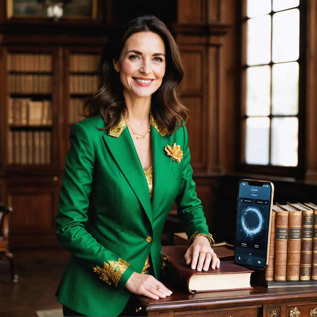 Experience the transformative power of Inpaint with this stunning image, where a woman in a vibrant green blazer seamlessly blends into a library setting. The AI tool effortlessly replaces elements, creating a cohesive and visually appealing scene that highlights the app's precision and creativity. Perfect for showcasing the capabilities of Inpaint in enhancing digital content.