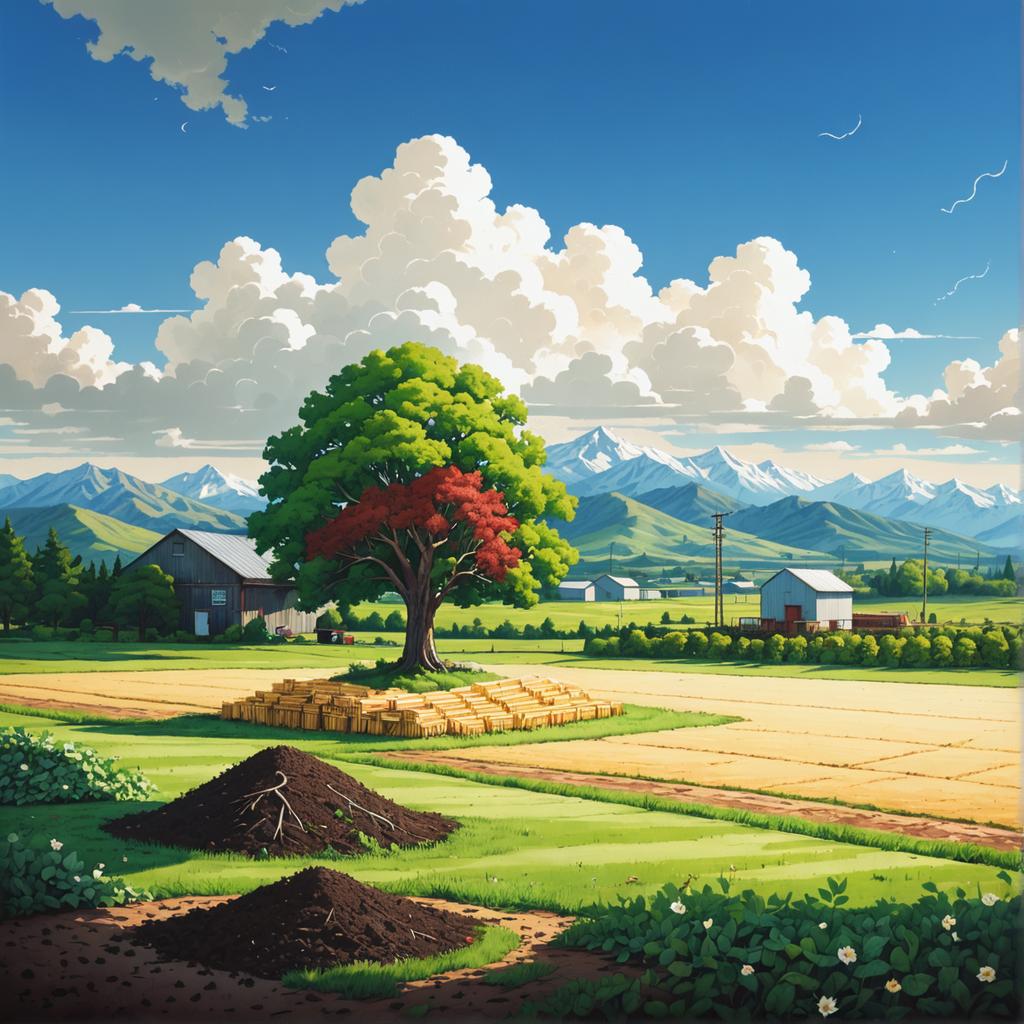 Discover the enchanting beauty of a serene countryside landscape, crafted with the precision of Stable Assistant's 'New Image with Same Style' tool. This captivating scene features lush green fields, a vibrant tree, and distant snow-capped mountains, all rendered in a style that seamlessly captures the essence of rural tranquility. Perfect for evoking a sense of peace and inspiration, this image showcases the tool's ability to replicate and enhance the visual style of your original artwork.
