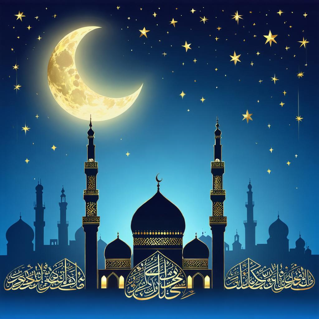 Discover the mesmerizing artistry of Stable Diffusion Ultra image generator, where a stunning night scene featuring a crescent moon and twinkling stars illuminates a majestic mosque silhouette. This powerful tool brings intricate details and vibrant colors to life, showcasing its ability to create captivating visuals with just a few clicks. Perfect for artists and designers, Stable Diffusion Ultra image generator offers unparalleled creativity and precision in generating breathtaking images.