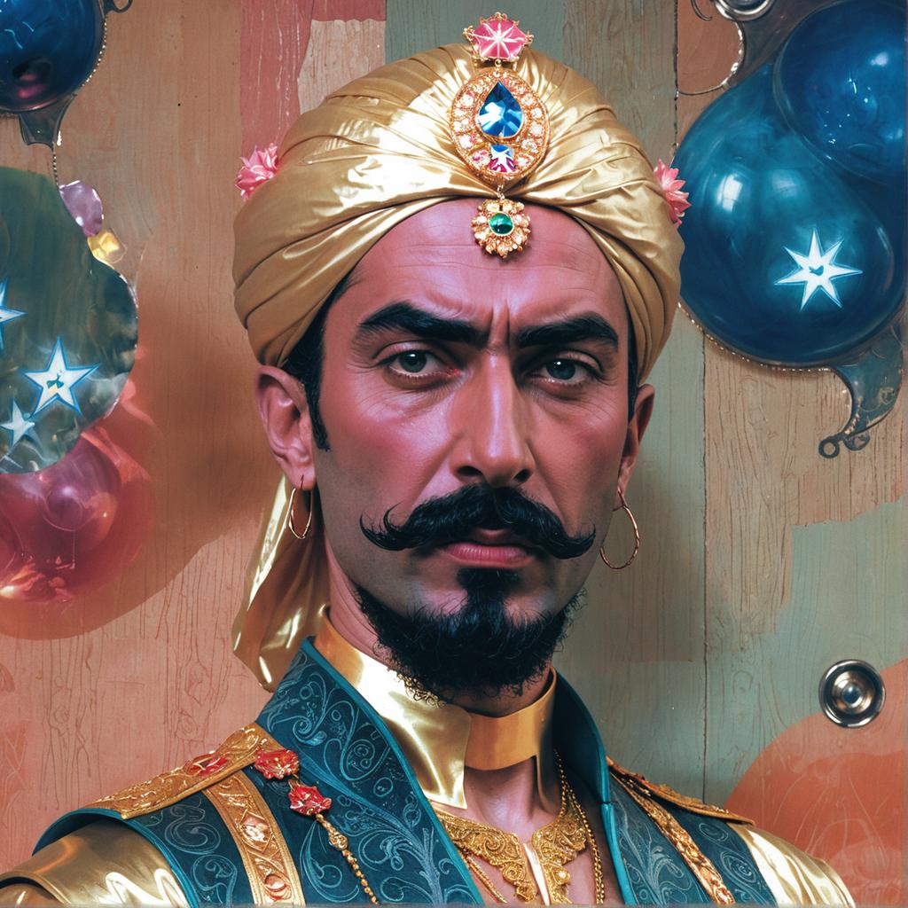 Experience the stunning capabilities of Stable Diffusion Ultra image generator with this mesmerizing portrait of a regal figure, adorned in opulent attire and vibrant colors. The AI tool effortlessly brings intricate details and vivid hues to life, showcasing its advanced features for creating captivating and high-quality images.