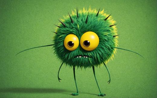 This image showcases the 'Sketch to Image' tool, which allows users to transform sketches into vibrant, 3D-rendered images. The tool's capabilities are evident in the creation of a playful, cartoonish creature with a green, spiky body, large yellow eyes, and two antennae, all set against a solid green background. The image is a perfect example of the application's ability to bring sketches to life with its unique and engaging visual output.