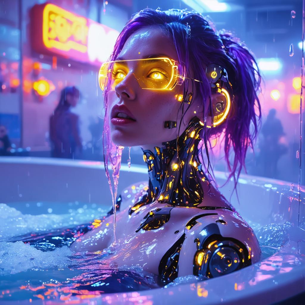 Immergiti nel mondo affascinante dell'arte generata da AI con il generatore di immagini Stable Diffusion Ultra! Questa immagine spettacolare rappresenta una donna futuristica e cibernetica immersa in luci al neon, evidenziando la capacità dello strumento di creare visivi vividi, dettagliati e immaginifici. Perfetto per appassionati di tecnologia e artisti digitali, Stable Diffusion Ultra porta le tue visioni creative alla vita con precisione e dettaglio senza pari.