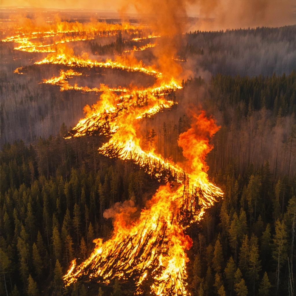 Experience the breathtaking power of Stable Diffusion Ultra image generator with this stunning depiction of a massive forest fire. The vivid, high-resolution image showcases the tool's ability to create realistic and detailed scenes, capturing the intensity and scale of the flames with unparalleled clarity. Perfect for showcasing the capabilities of AI-driven image creation, this image is a testament to the advanced technology behind Stable Diffusion Ultra.