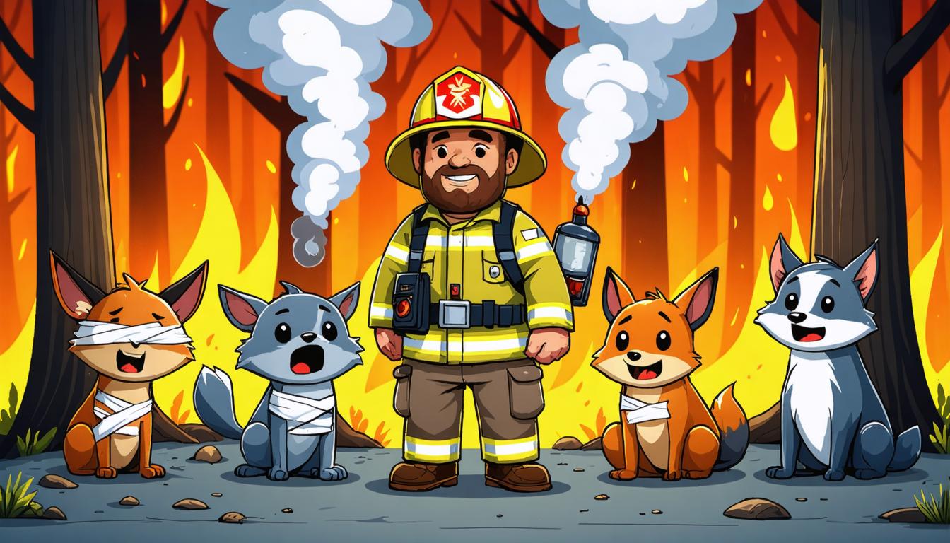 Scopri le incredibili capacità del generatore di immagini Stable Diffusion Ultra con questa affascinante illustrazione: un eroico pompiere si erge con fiducia in mezzo a una foresta in fiamme, circondato da animali bendati e felici. Questo potente strumento fonde in modo impeccabile creatività e realismo, generando visive mozzafiato che mettono in risalto la sua avanzata arte guidata dall'IA. Perfetto per mostrare la capacità dello strumento di creare scene dinamiche e coinvolgenti. #StableDiffusionUltra #GenerazioneImmaginiAI #Pompiere #ArteFantasy #RealismoInArte