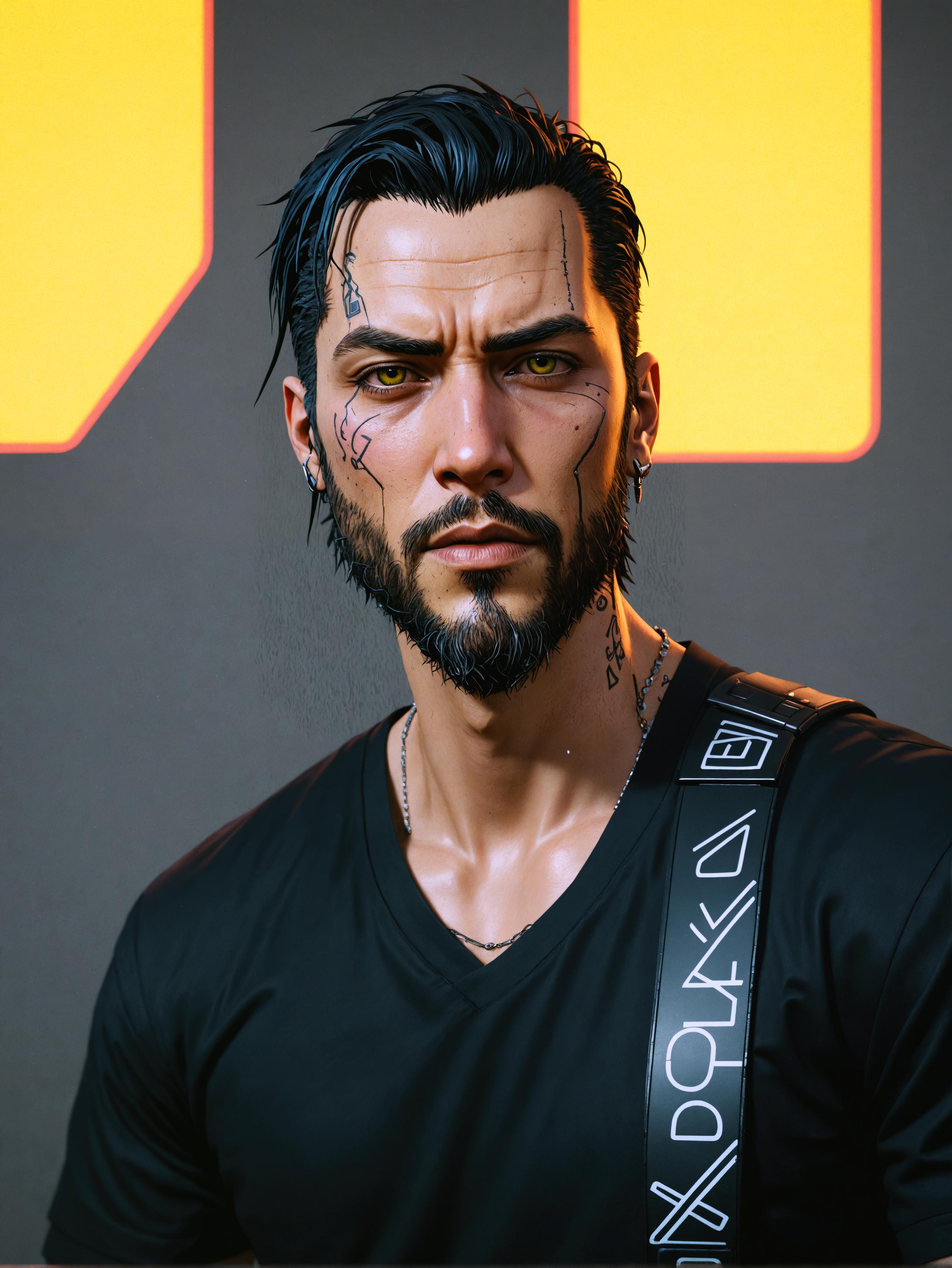 Cette image met en valeur un portrait détaillé et amélioré d'un personnage aux yeux jaunes vifs et aux tatouages faciaux complexes, soulignant les capacités avancées de l'outil 'Enhance' de Stable Assistant. La clarté et la vivacité de l'image démontrent la capacité de l'outil à augmenter la résolution et à ajouter des touches créatives, le rendant idéal pour ceux qui recherchent des résultats de haute qualité et visuellement attrayants.