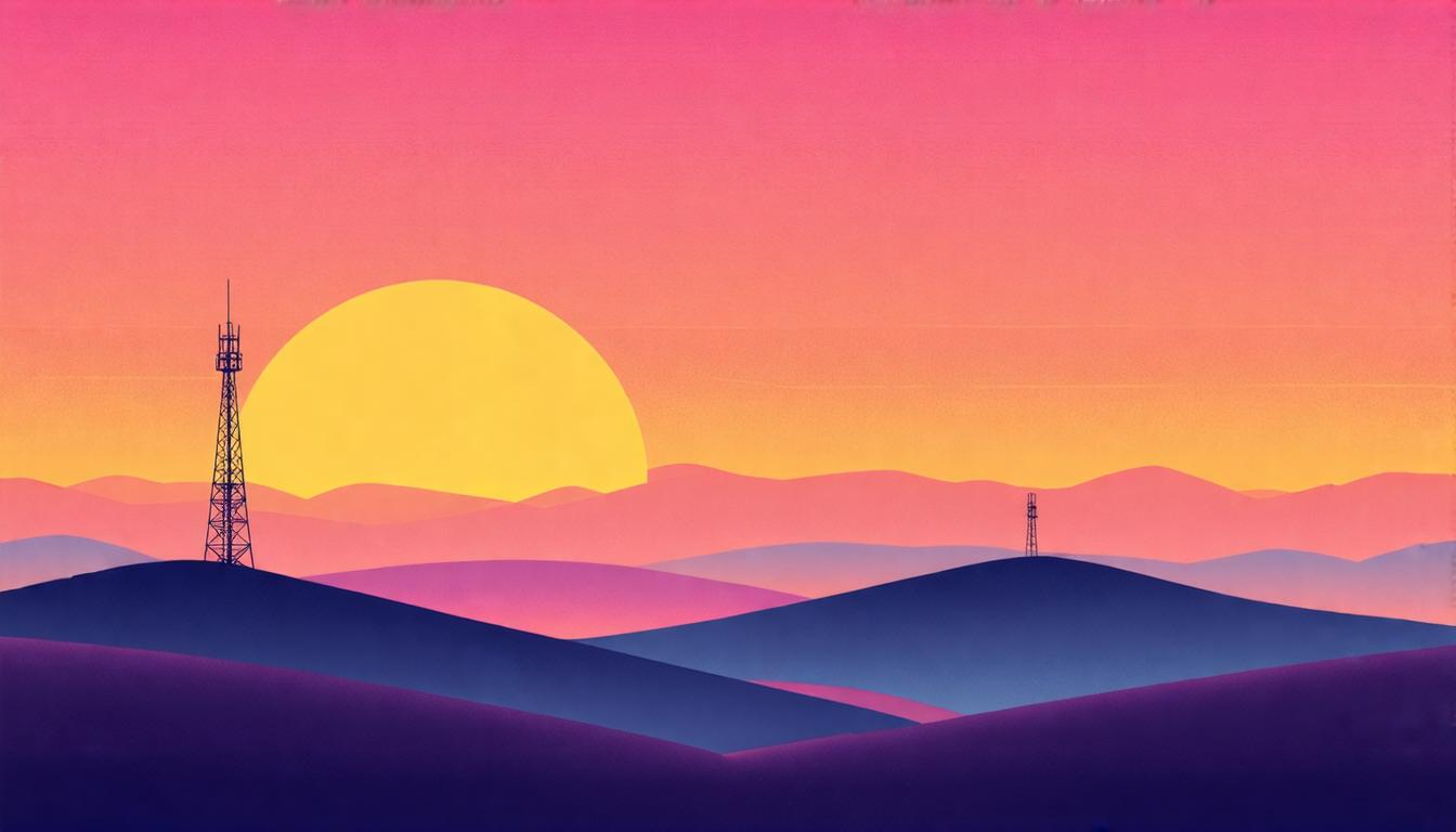 This is a captivating image of a sunrise or sunset over a mountainous landscape, featuring layers of hills in various shades of purple and blue under a gradient sky transitioning from pink to orange. The image was generated using the 'Stable Diffusion Ultra image generator', which is known for its advanced image creation capabilities, allowing users to create stunning visuals from prompts.
