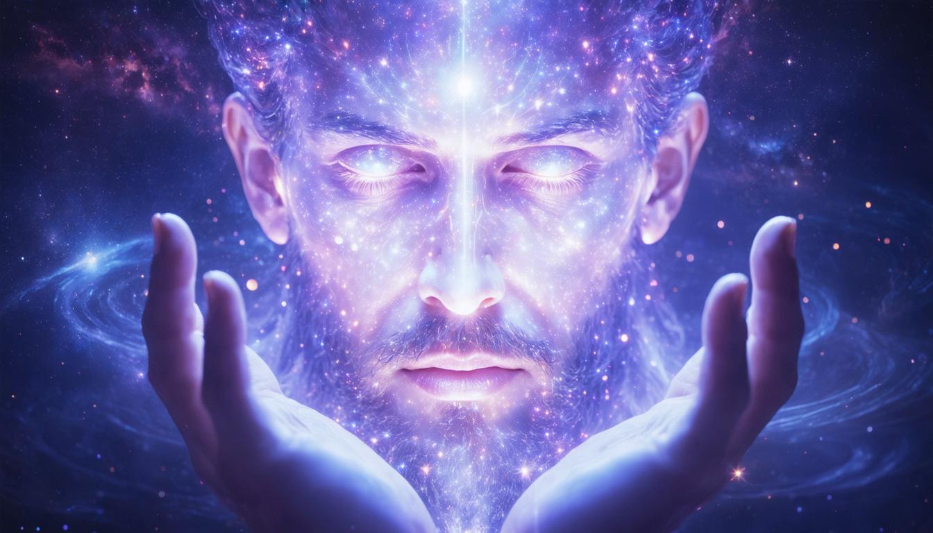 Discover the mesmerizing power of Stable Diffusion Ultra image generator, where imagination meets reality. This captivating image showcases a cosmic, ethereal figure with glowing eyes and hands, seamlessly blending human and celestial elements. Experience the unparalleled creativity and detail-driven capabilities of Stable Diffusion Ultra, perfect for generating stunning, otherworldly visuals.