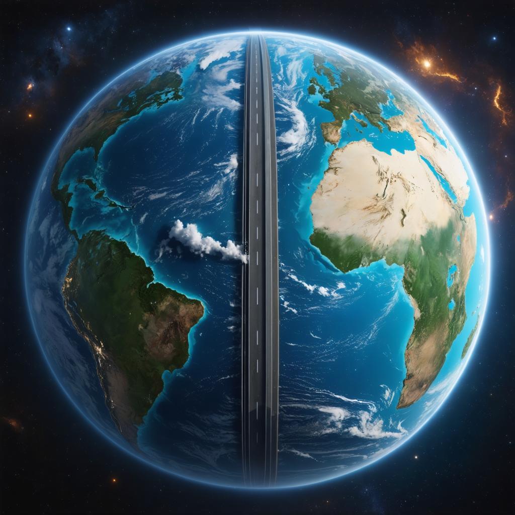 Discover the awe-inspiring capabilities of Stable Diffusion Ultra image generator with this stunning depiction of a futuristic highway stretching across the Earth. This AI-generated image showcases the tool's ability to create realistic and imaginative scenes, perfect for visual storytelling and creative projects. Experience the power of advanced AI technology with Stable Diffusion Ultra, designed to transform your digital creations.