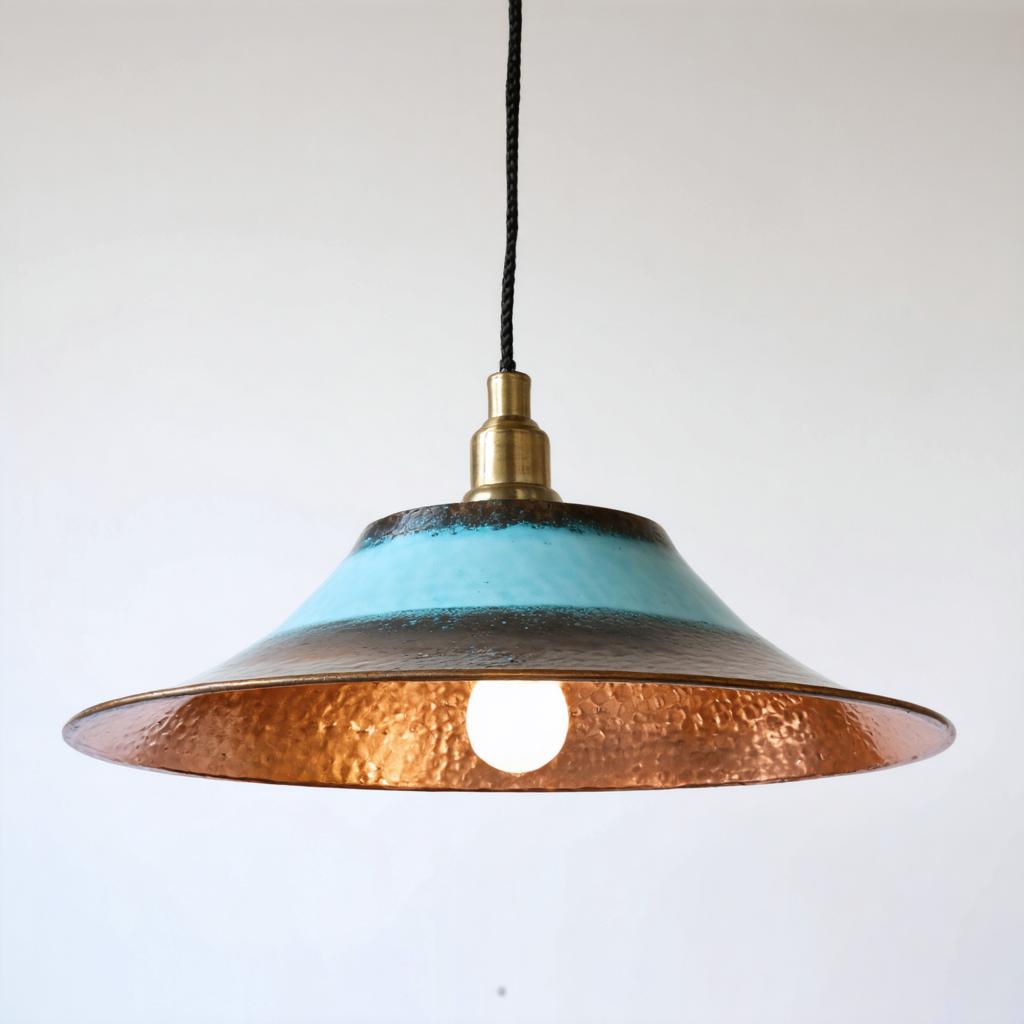 Discover the stunning capabilities of Stable Diffusion Ultra image generator with this beautifully crafted pendant light. Featuring a unique blend of copper and turquoise hues, this AI-generated image showcases the tool's ability to create visually appealing and intricate designs effortlessly. Perfect for highlighting the versatility and precision of Stable Diffusion Ultra in generating high-quality, custom images.