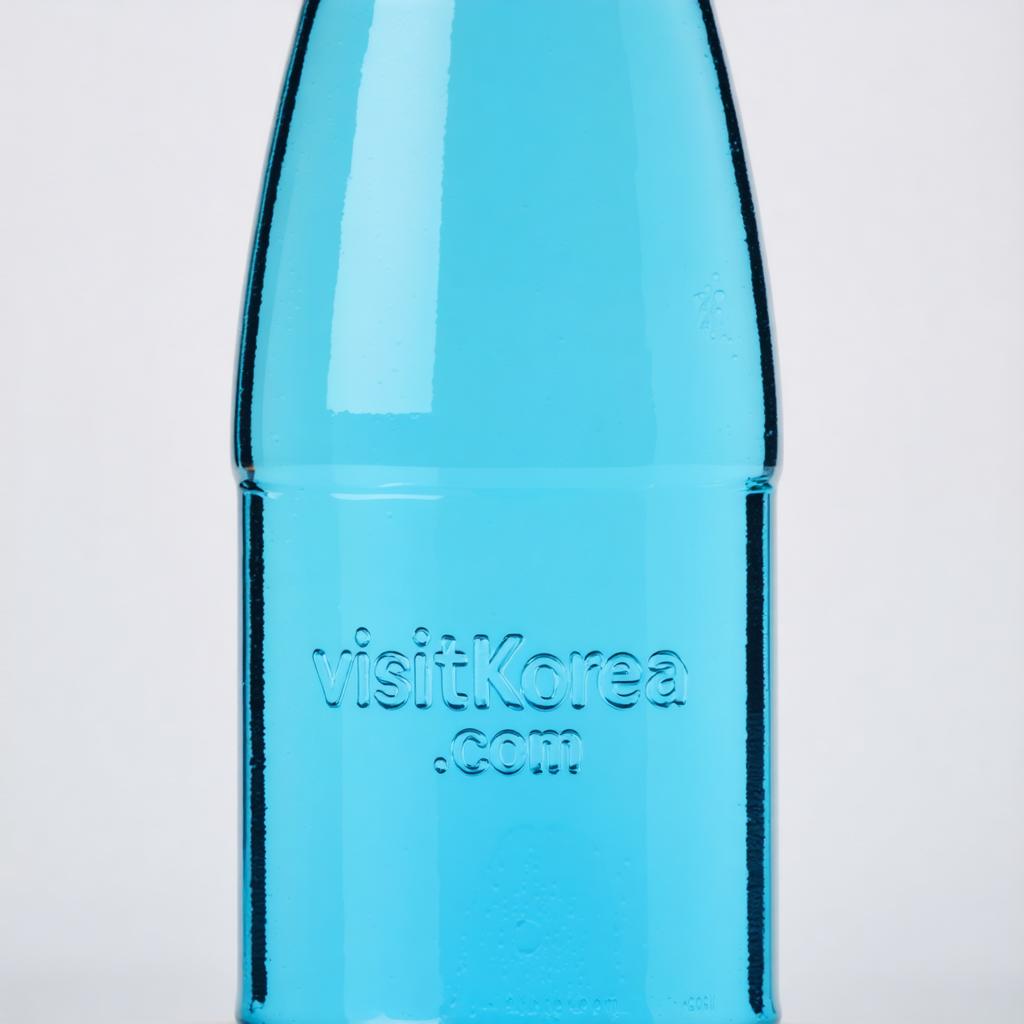 Cette image met en avant une bouteille en verre bleu vibrant au design élégant, affichant en évidence le texte gravé « visitKorea.com », soulignant la capacité de l'outil à générer des images de haute qualité et personnalisables. Le générateur d'images « Stable Diffusion Ultra » démontre sa capacité à créer des graphiques visuellement attrayants avec des effets de texte et de couleur de qualité professionnelle, idéal pour le marketing et la marque.