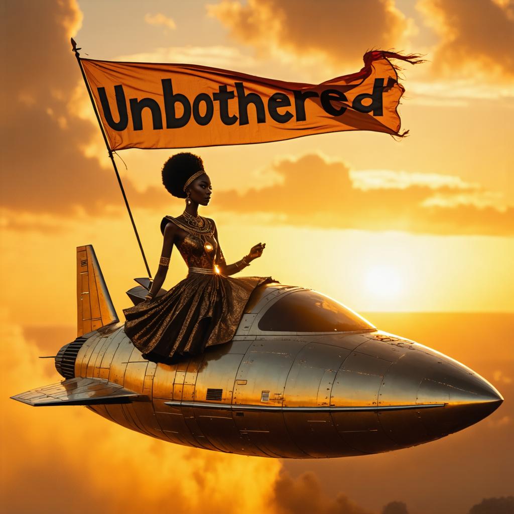 Dans cette image saisissante, une femme dégage une élégance sur un avion de chasse vintage, devant un coucher de soleil radieux. La scène est rendue vivante par le générateur d'images 'Stable Diffusion Ultra', qui combine habilement des éléments de mode, d'histoire et de technologie pour créer un récit visuellement captivant. Cette œuvre d'art générée par IA met en lumière les capacités de 'Stable Diffusion Ultra' à créer des visuels uniques et engageants, idéaux pour ceux qui souhaitent explorer l'intersection de l'art et de l'intelligence artificielle.
