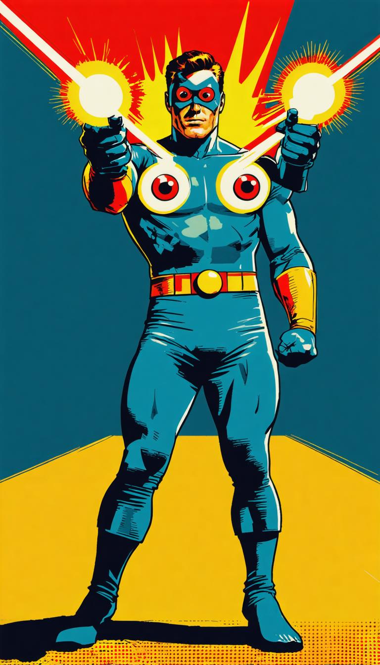 Scopri il potere di Stable Diffusion Ultra, il generatore di immagini, con questa straordinaria illustrazione di supereroe! Questo strumento AI dà vita a personaggi vividi e dinamici, dimostrando la sua capacità di creare visive dettagliate e coinvolgenti. Perfetto per appassionati di fumetti e designer grafici, le potenzialità di questo strumento sono evidenti nella scena vivida e ricca di azione.