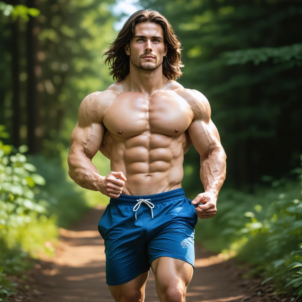 Discover the incredible capabilities of Stable Diffusion Ultra image generator with this stunning example! This powerful tool effortlessly creates highly detailed and realistic images, such as this muscular man running through a lush forest. Perfect for generating captivating visuals, Stable Diffusion Ultra ensures your images stand out with unparalleled clarity and precision.