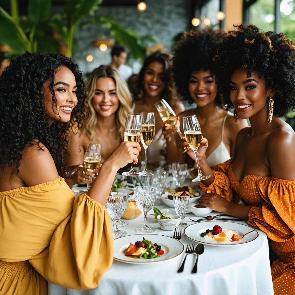 Experience the vibrant and dynamic capabilities of Stable Diffusion Ultra image generator with this stunning image of a group of friends joyfully toasting with champagne. The vivid colors and lifelike details showcase the tool's ability to create engaging and realistic scenes, perfect for capturing the essence of social gatherings and celebrations.