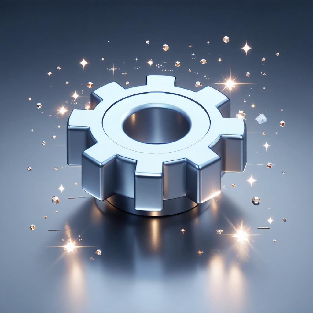 Discover the power of Stable Diffusion Ultra image generator with this stunning illustration of a gleaming, metallic gear surrounded by sparkling crystals and stars. This tool effortlessly brings your creative visions to life, showcasing its precision and detail in generating captivating, high-quality images.
