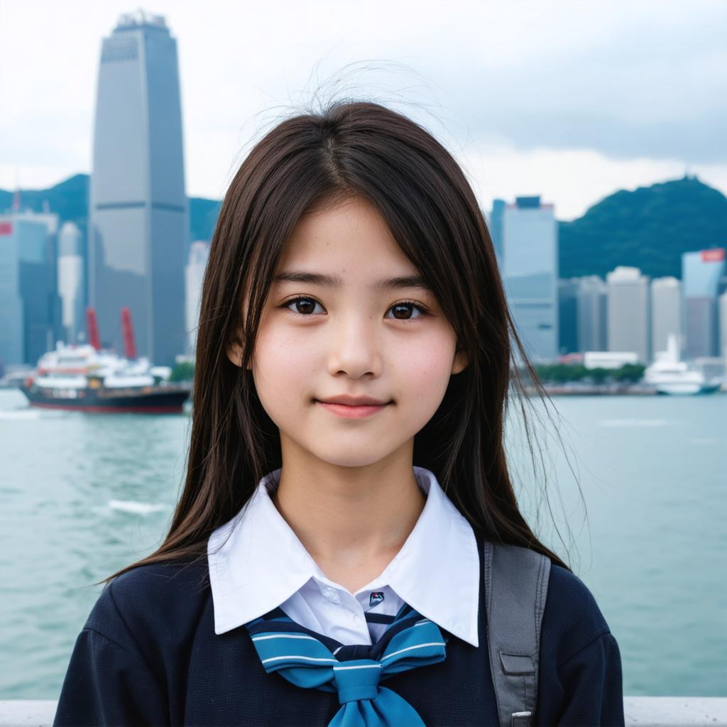 Experience the stunning capabilities of Stable Diffusion Ultra image generator with this captivating portrait of a young girl in a school uniform, set against a vibrant cityscape backdrop. This AI tool effortlessly blends realistic details with creative elements, showcasing its ability to generate high-quality, visually appealing images that can enhance any digital content.