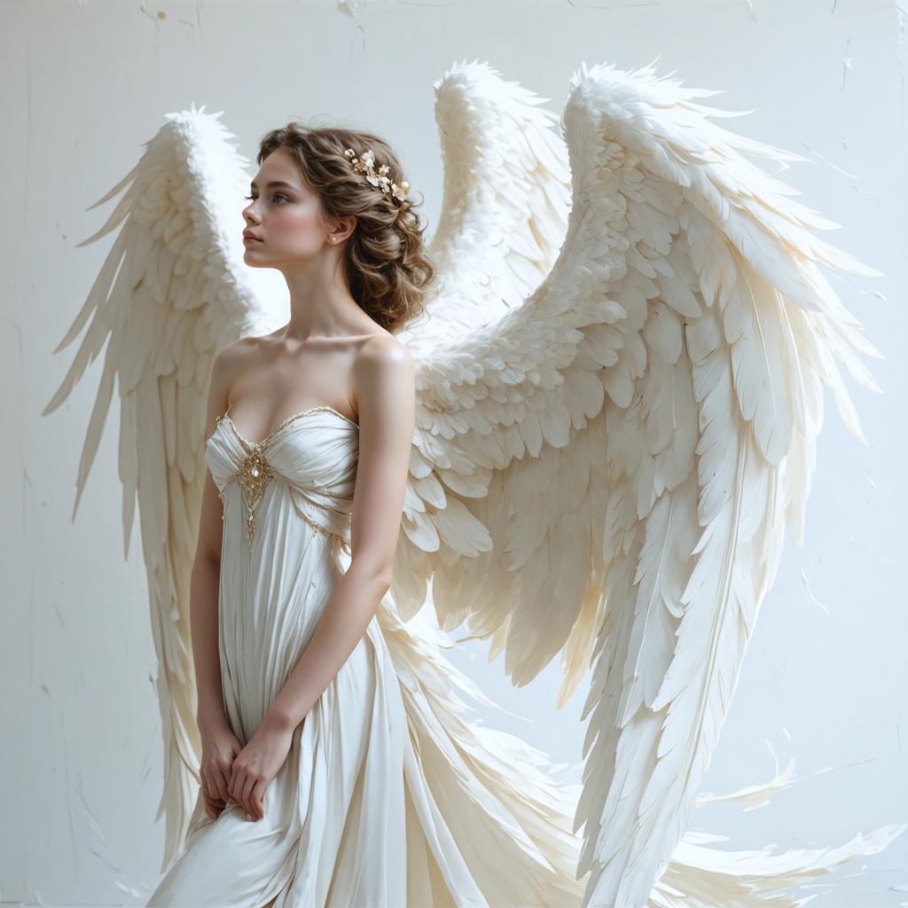 Experience the enchanting world of digital artistry with Stable Diffusion Ultra image generator, where imagination knows no bounds. This captivating image showcases a stunning angel with ethereal white wings and a flowing gown, demonstrating the tool's ability to create breathtakingly detailed and lifelike visuals. Perfect for artists and enthusiasts, Stable Diffusion Ultra brings your creative visions to life with unparalleled precision and elegance.