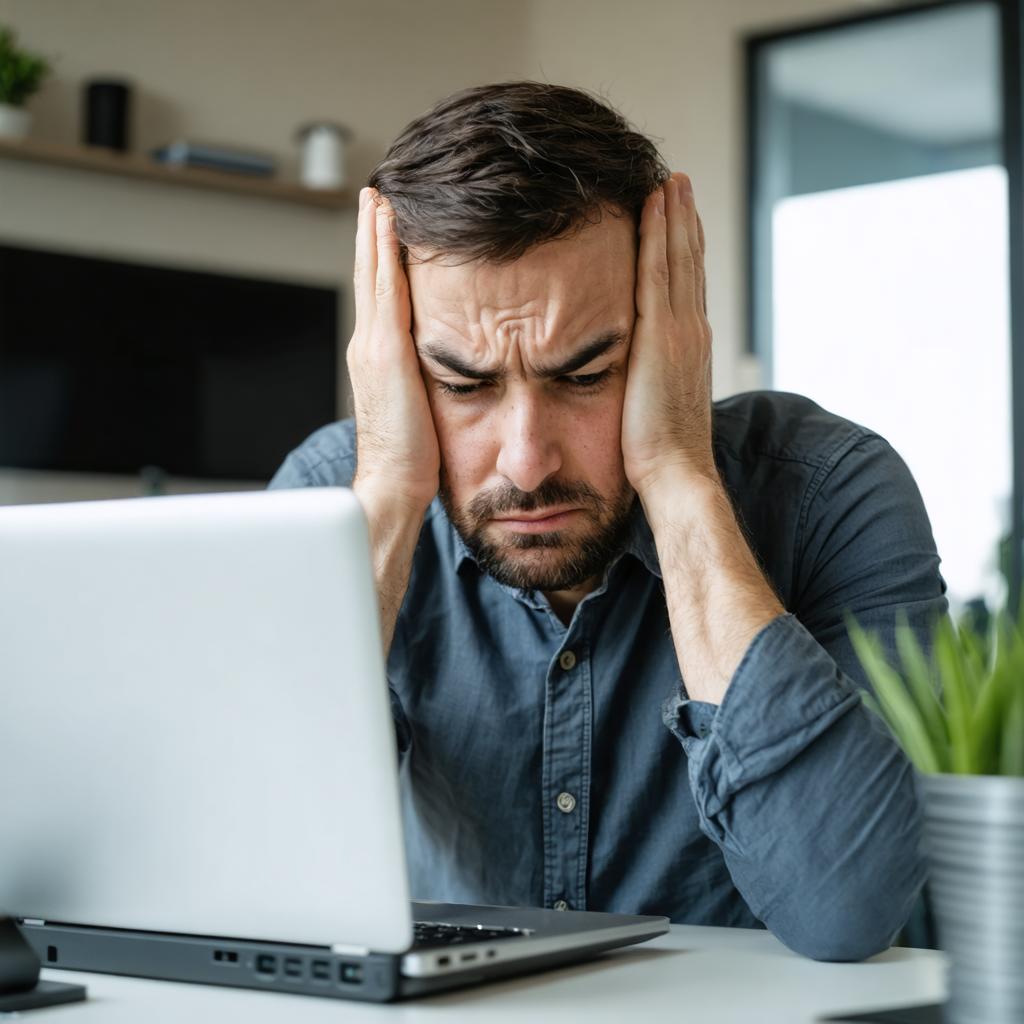 Experience the power of Stable Diffusion Ultra image generator with this highly detailed and realistic depiction of a stressed man working on a laptop. The image showcases the tool's ability to create lifelike scenarios, capturing intricate details and emotions effortlessly. Perfect for showcasing the capabilities of AI-driven image creation, this image is a testament to the advanced features of Stable Diffusion Ultra.