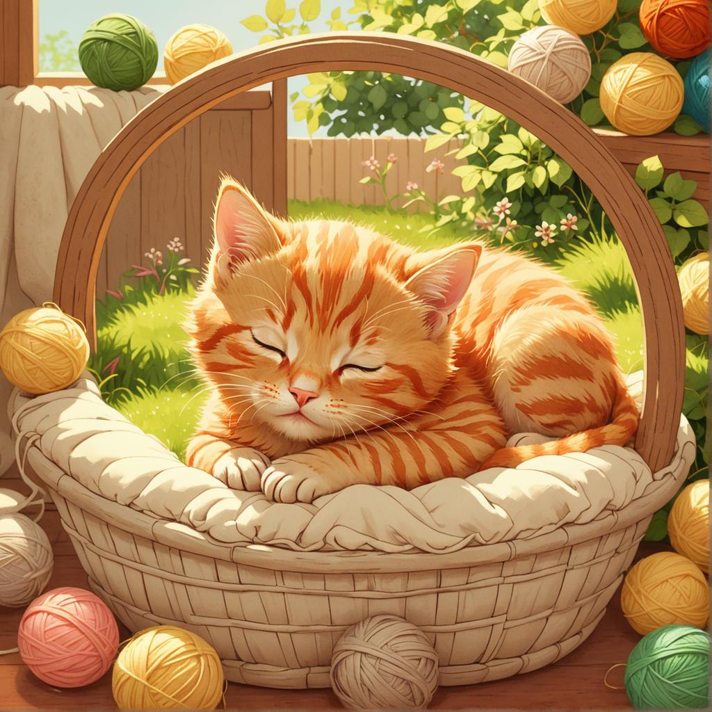 Découvrez le monde enchanteur de l'art généré par IA avec Stable Diffusion Ultra ! Cette image captivante met en scène un chaton rayé orange paisiblement endormi dans un panier confortable, entouré de balles de laine colorées. Parfaite pour mettre en valeur la capacité de l'outil à créer des scènes détaillées et réalistes en quelques clics. #StableDiffusionUltra #GénérationDImagesIA #ArtIA
