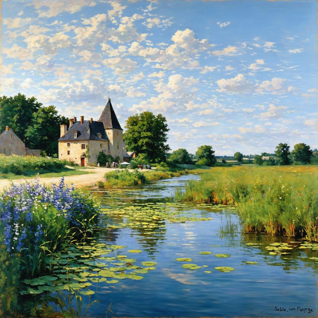 Ce paysage paisible, mettant en scène une charmante maison en pierre nichée au bord d'une rivière tranquille, entourée de verdure luxuriante et de fleurs sauvages colorées, est une création captivante du générateur d'images 'Stable Diffusion Ultra'. La capacité de cet outil à produire des images de haute qualité et photoréalistes est mise en évidence dans cette scène pittoresque, en faisant un exemple idéal de la puissance du générateur d'images 'Stable Diffusion Ultra' dans la création de visuels immersifs et réalistes.