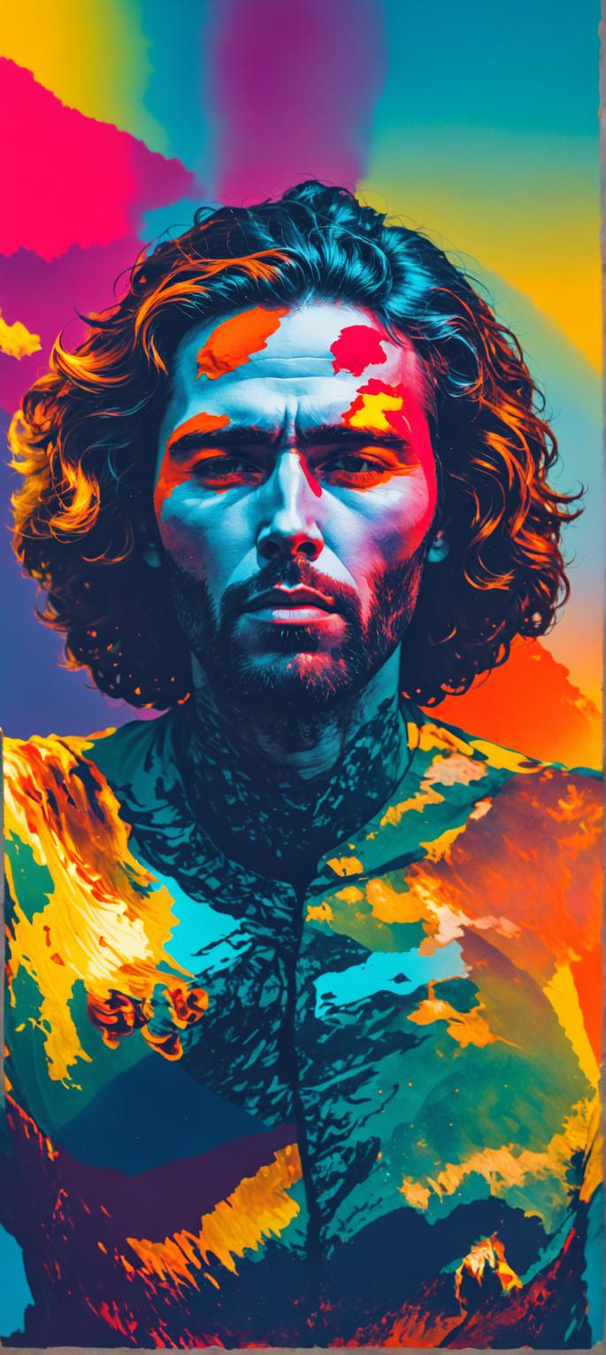 Transformez vos images avec l'outil 'Appliquer un style' de Stable Assistant, qui apporte une touche artistique vibrante à vos photos. Cette fonction puissante fusionne harmonieusement de nouveaux styles, comme dans ce portrait coloré et saisissant, en améliorant vos visuels avec des effets créatifs et audacieux.