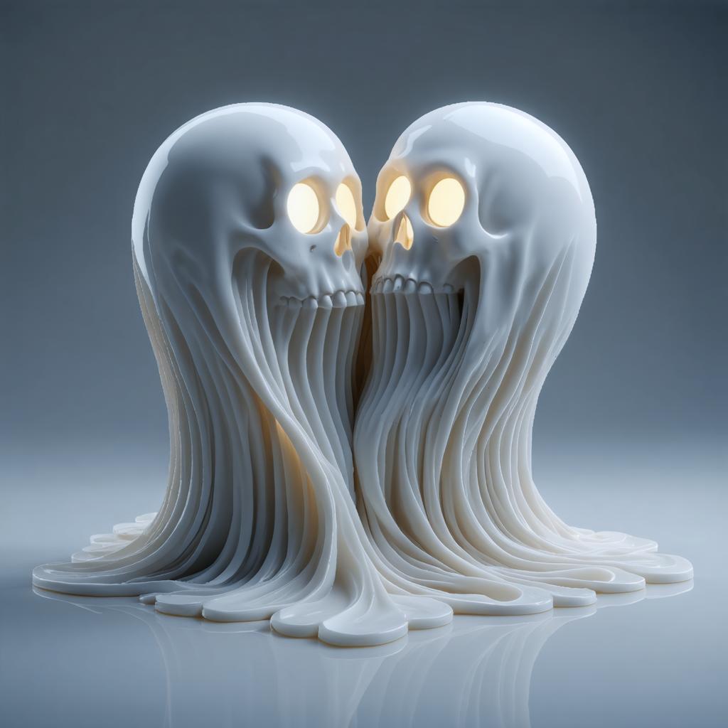 Découvrez la beauté inquiétante de cette image captivante, où deux crânes fantomatiques aux yeux lumineux se fondent harmonieusement dans des formes éthérées et fluides. Créée avec les capacités avancées du générateur d'images Stable Diffusion Ultra, cette œuvre met en lumière la capacité de l'outil à créer des visuels surréalistes et de haute qualité qui mêlent réalisme et fantaisie. Parfaite pour les amateurs d'horreur et les artistes numériques, cette image démontre la puissance de Stable Diffusion Ultra pour générer des visuels uniques et saisissants.