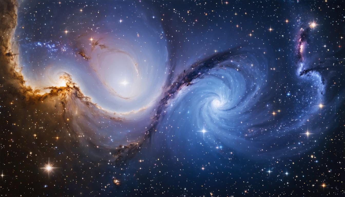 Discover the breathtaking beauty of a cosmic dance captured by the Stable Diffusion Ultra image generator. This stunning image showcases swirling galaxies and nebulae, highlighting the tool's ability to create vivid, otherworldly scenes that will leave you in awe. Perfect for astronomy enthusiasts and digital artists alike, this image demonstrates the power of Stable Diffusion Ultra in generating high-quality, imaginative visuals.