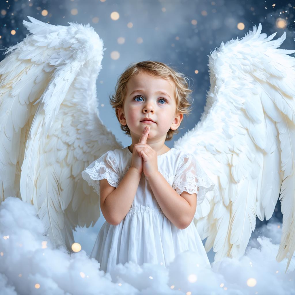 Experience the enchanting world of AI-generated art with Stable Diffusion Ultra image generator. This captivating image showcases a serene angelic figure with delicate white wings, created using the tool's advanced capabilities, highlighting its precision and creativity in producing dreamlike visuals. Perfect for boosting your online presence and engaging your audience with stunning, high-quality images.