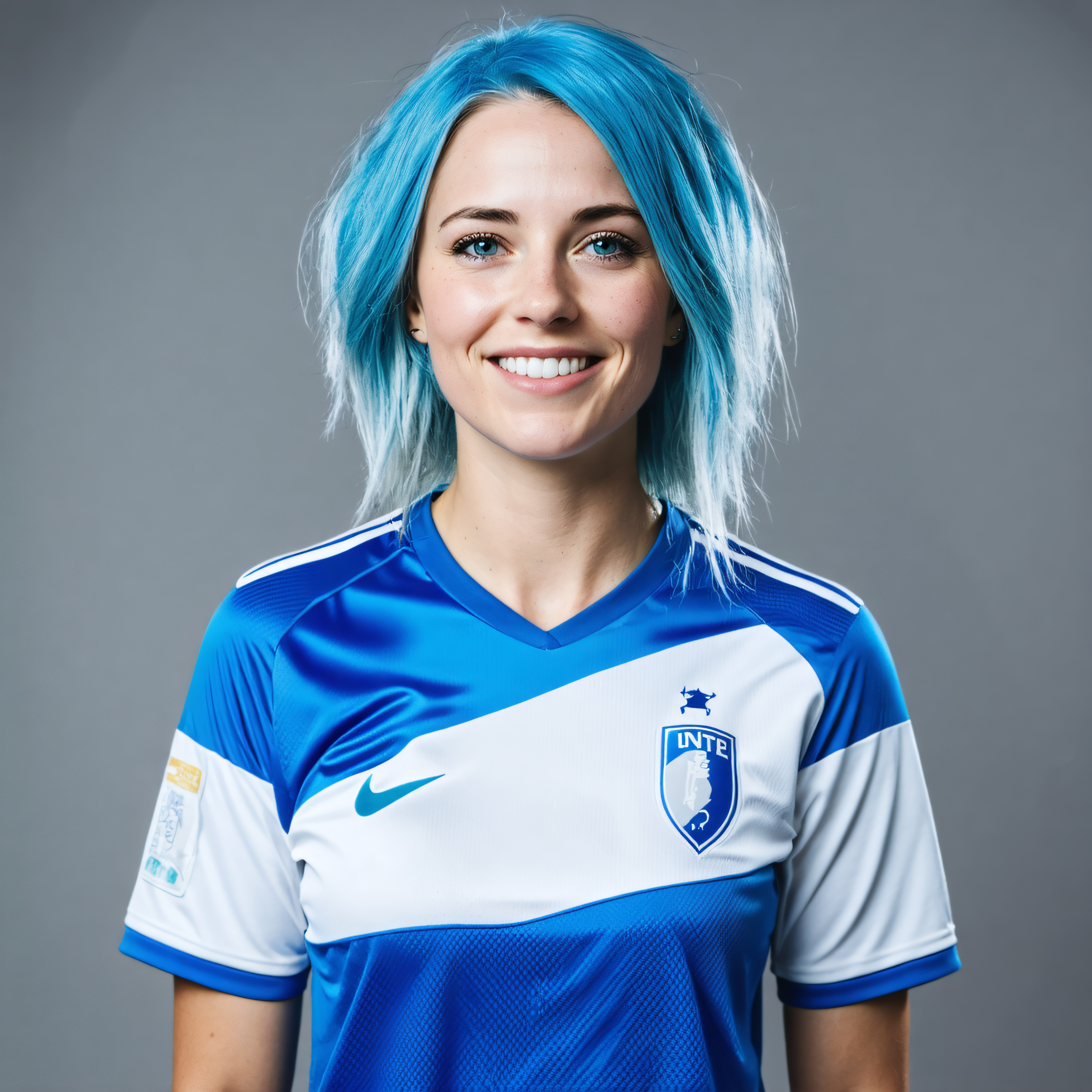 Experience the transformative power of Stable Assistant's Upscale tool, which masterfully enhances the visual quality of your images while preserving their original essence. In this striking example, vibrant blue hair and a crisp sports jersey are elevated to a stunningly detailed and lifelike portrayal, showcasing the tool's ability to upscale images seamlessly.