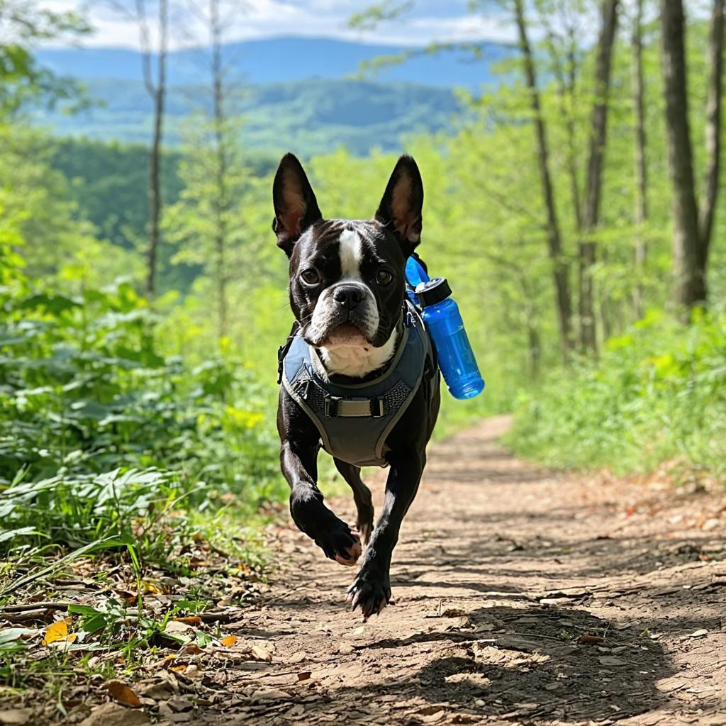 Discover the incredible capabilities of Stable Diffusion Ultra image generator with this stunning AI-generated image of a lively Boston Terrier running on a forest trail. The vivid details and dynamic composition showcase the tool's ability to create realistic and engaging visuals, perfect for capturing the essence of your creative vision.