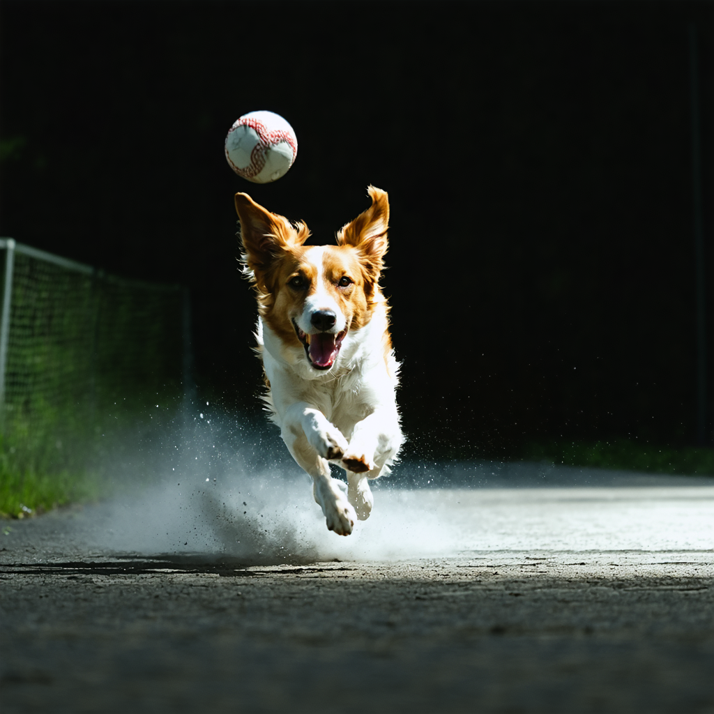 Experience the incredible capabilities of Stable Diffusion Ultra image generator with this stunning AI-generated image of a dog leaping to catch a baseball. The vivid detail and dynamic motion showcase the tool's ability to create realistic and engaging visuals, perfect for capturing attention and driving traffic to your content.