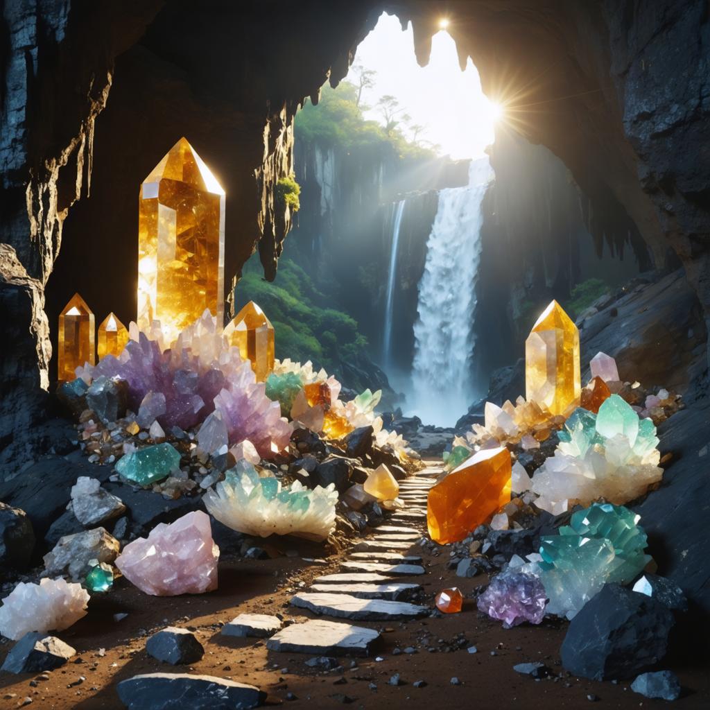 Discover the mesmerizing world of crystal formations and cascading waterfalls with this stunning image crafted by Stable Diffusion Ultra image generator. Experience the seamless blend of natural beauty and digital artistry, showcasing the tool's ability to create vivid, photorealistic scenes with just a few clicks. Perfect for highlighting the capabilities of AI in generating breathtaking visuals.