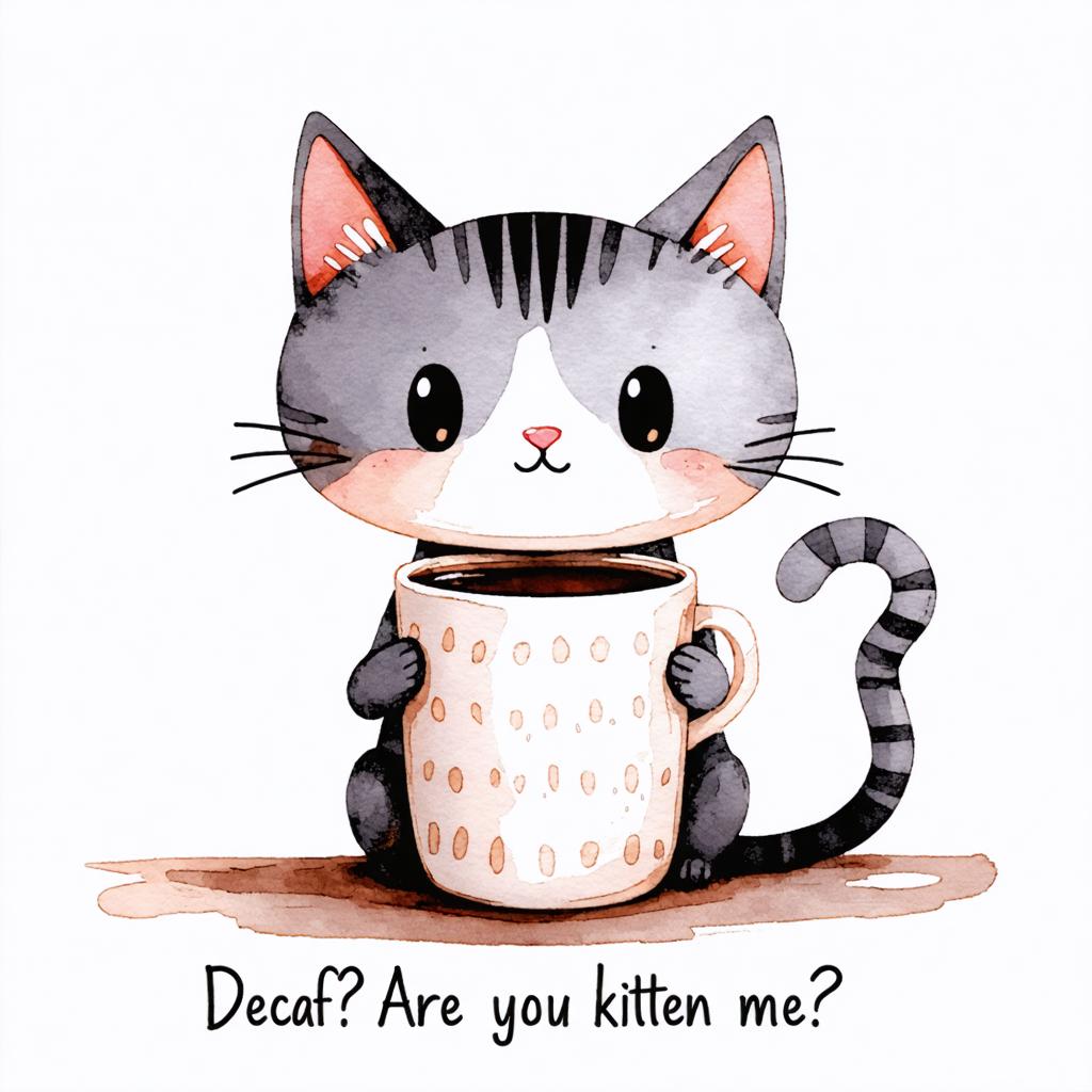 Discover the whimsical charm of this adorable cartoon cat, crafted with the Stable Diffusion Ultra image generator. This AI tool brings playful creativity to life, as seen in this delightful illustration of a kitten holding a coffee mug, complete with a humorous caption. Perfect for showcasing the tool's ability to generate engaging, high-quality visuals.
